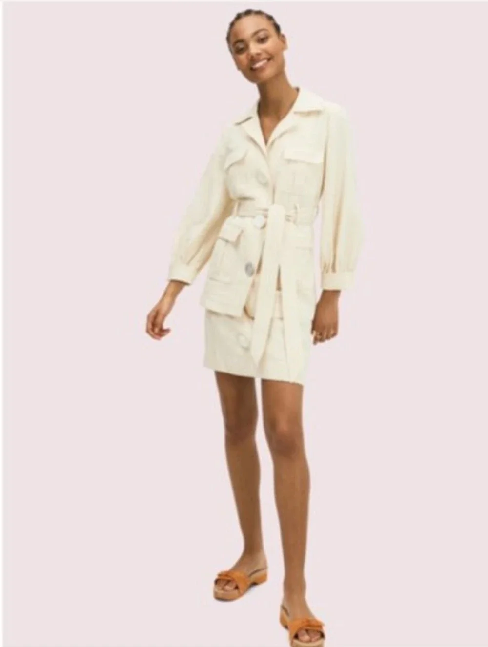 kate spade Luxe Twill Belted Utility Trench Jacket
